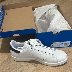Adidas Stan Smith White and Navy Sneakers